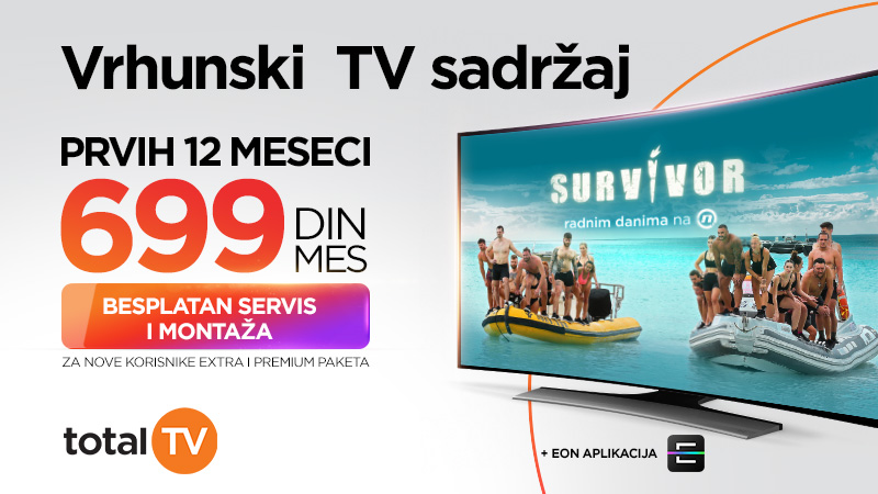 Total TV akcija za nove korisnike – paketi najtraženijih TV kanala za 699 dinara!